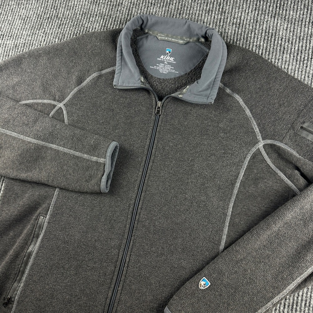 Kuhl Interceptr Fleece Full Zip Jacket Mens XL Charcoal Gray Alfpaca Kashmira